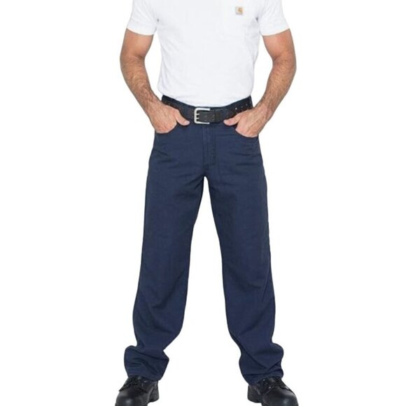 Carhartt NWT Flame Resistant Loose Fit Canvas Workwear Navy Pants Size 40x30 - Picture 1 of 16